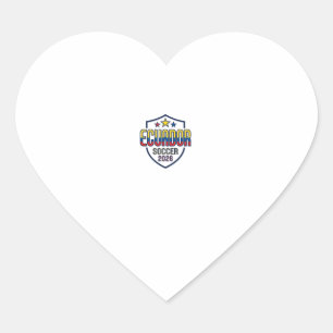 Ecuador Fotboll 2026 Fotboll Fet Land Typografi Hjärtformat Klistermärke