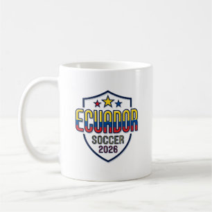 Ecuador Fotboll 2026 Fotboll Fet Land Typografi Kaffemugg
