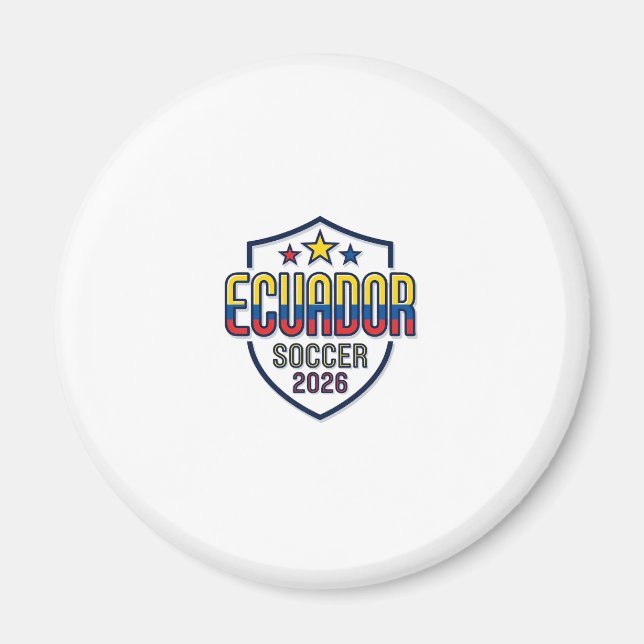 Ecuador Fotboll 2026 Fotboll Fet Land Typografi Magnet (Framsidan)
