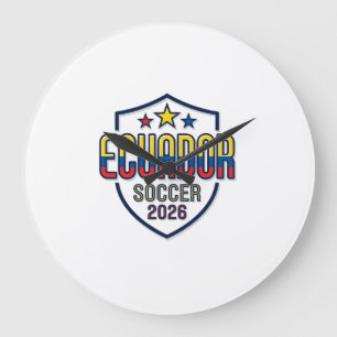 Ecuador Fotboll 2026 Fotboll Fet Land Typografi Stor Klocka