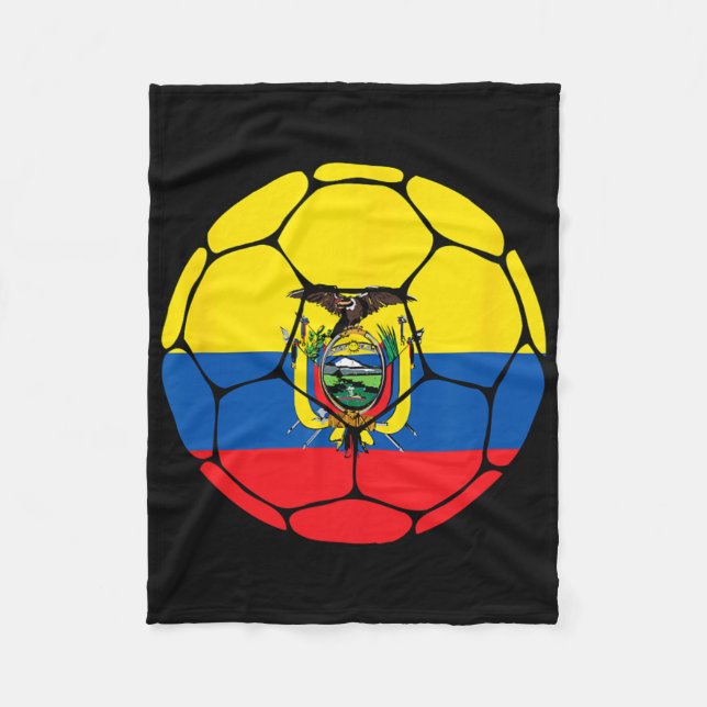 Ecuador Fotboll Ll Flagga Tröja Ecuadorian Fotboll Fleecefilt (Framsidan)