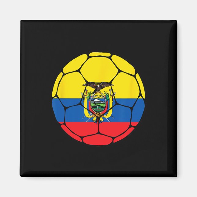 Ecuador Fotboll Ll Flagga Tröja Ecuadorian Fotboll Magnet (Framsidan)