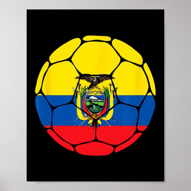 Ecuador Fotboll Ll Flagga Tröja Ecuadorian Fotboll Poster (Framsidan)