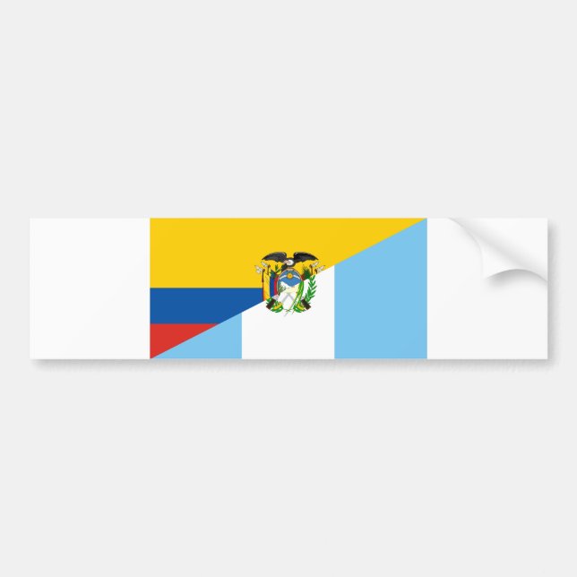 Ecuador Guatemala, halv flagga land Bildekal (Framsidan)