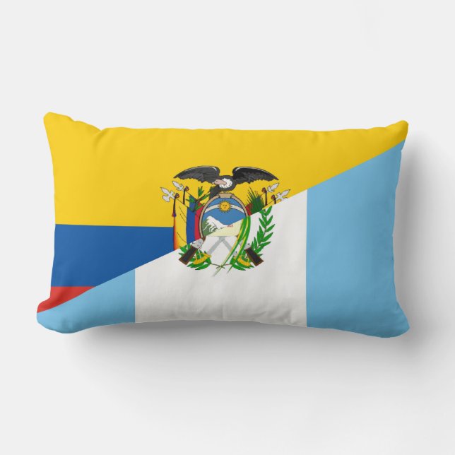 Ecuador Guatemala, halv flagga land Lumbarkudde (Framsida)