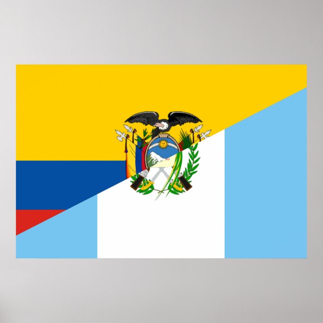 Ecuador Guatemala, halv flagga land Poster (Framsidan)