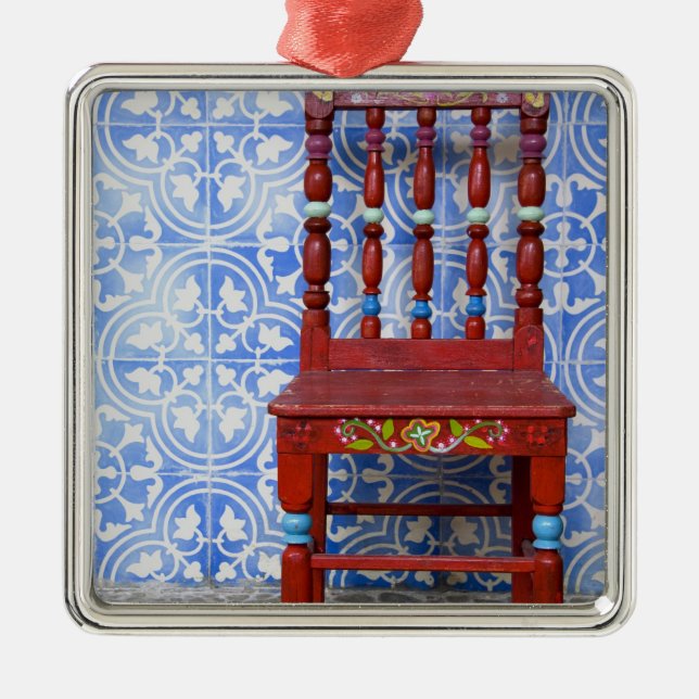 Ecuador. Höglandsstaden Otavalo. Historisk Julgransprydnad Metall (Framsidan)