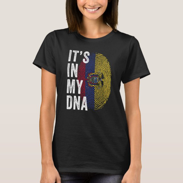 Ecuador It's In My DNA Ecuador Fingerprint Ecuador T Shirt (Framsida)