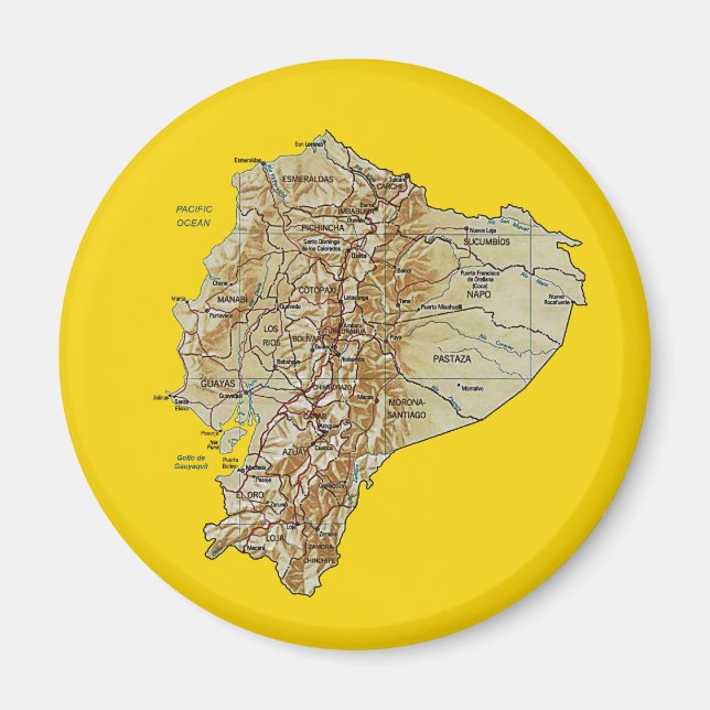 Ecuador Karta Magnet (Framsidan)