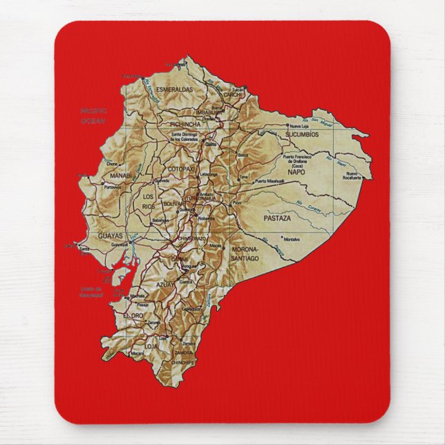 Ecuador karta Mousepad Musmatta (Framsidan)