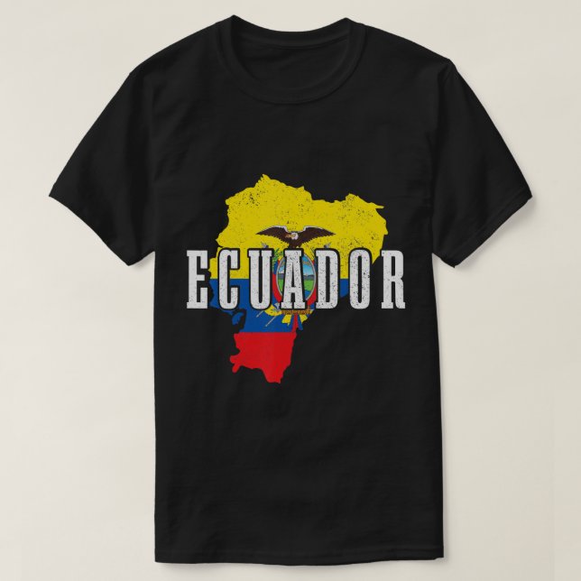 Ecuador Karta Pride Ecuadorian Flagga T-Shirt (Design framsida)