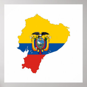 Ecuador land flagga silhuette-symbol poster