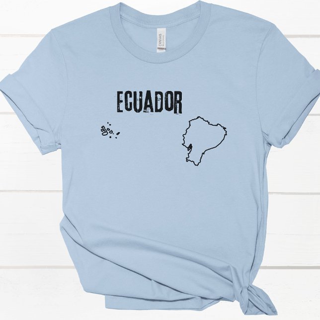 Ecuador Landskartskarta Linje Ecuadorianskt Omrids T Shirt (Skapare uppladdad)