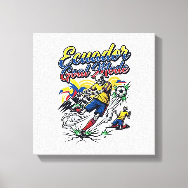 Ecuador Mål Läge Skelett Anfallare Nationer Dynami Canvastryck (Framsida)