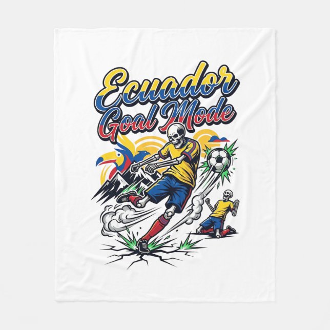 Ecuador Mål Läge Skelett Anfallare Nationer Dynami Fleecefilt (Framsidan)