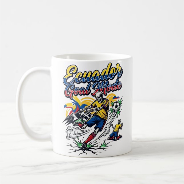 Ecuador Mål Läge Skelett Anfallare Nationer Dynami Kaffemugg (Vänster)