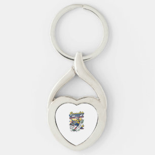 Ecuador Mål Läge Skelett Anfallare Nationer Dynami Twisted Heart Silverfärgad Nyckelring