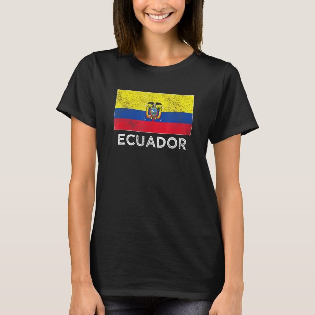 Ecuador National Flagga Distress För manar Women K T Shirt (Framsida)