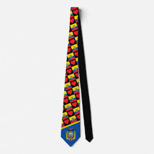 Ecuador National Flagga Heart EC Mönster Ecuador Slips