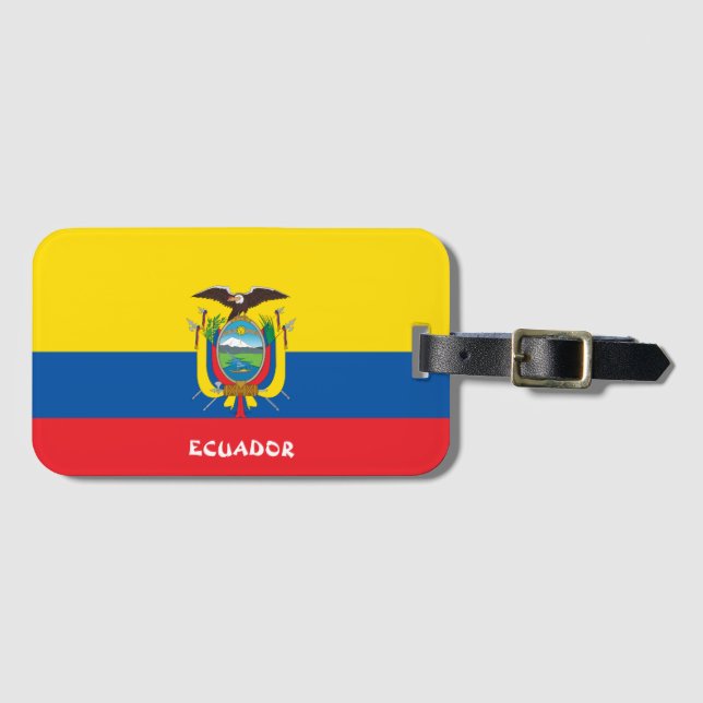 Ecuador National Flagga Patriotic Bagagebricka (Framsida horisontal)