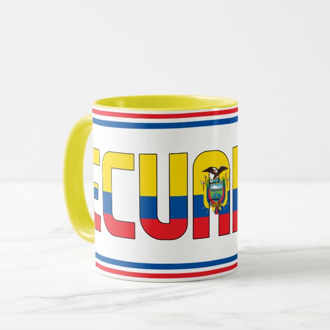 Ecuador National Flagga Patriotic Coffee Mugg (Framsida vänster)