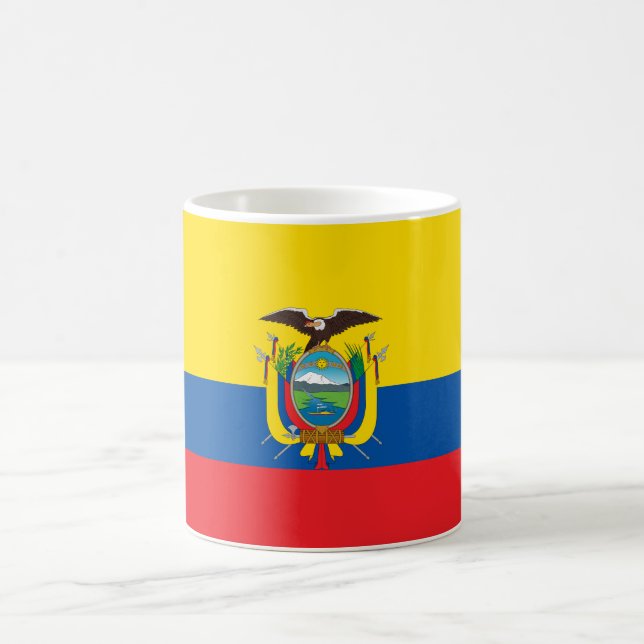 Ecuador National World Flagga Kaffemugg (Center)