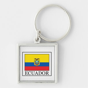 Ecuador-nyckelkedja Fyrkantig Silverfärgad Nyckelring