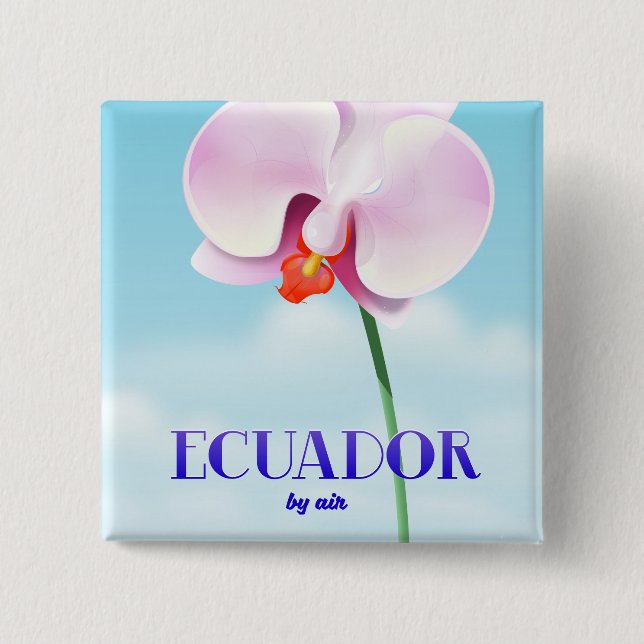 Ecuador orkidé reseposter knapp (Framsida)