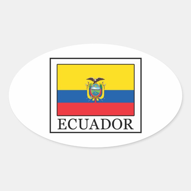 Ecuador Ovalt Klistermärke (Framsida)