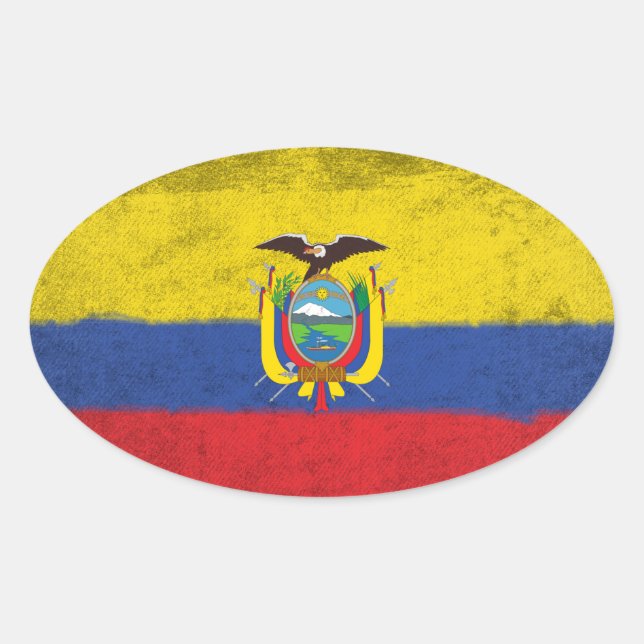 Ecuador Ovalt Klistermärke (Framsida)
