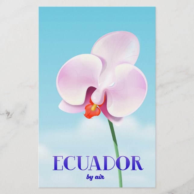 Ecuador-reseaffisch för orchid brevpapper (Framsida)