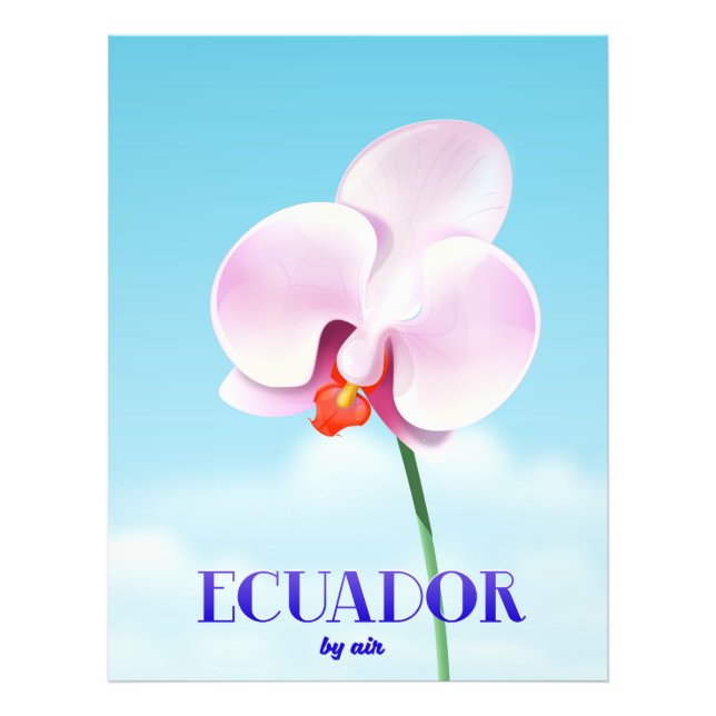 Ecuador-reseaffisch för orchid fototryck (Framsidan)