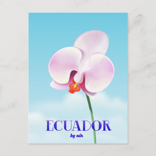 Ecuador-reseaffisch för orchid vykort (Framsida)