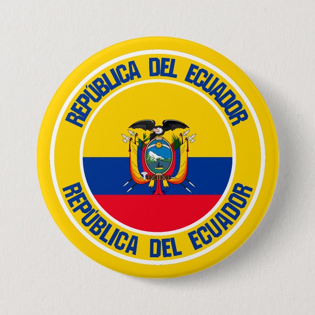 Ecuador Round Emblem Knapp (Framsida)