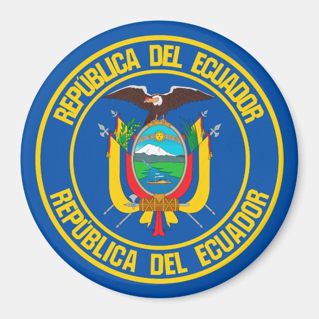Ecuador Round Emblem Magnet (Framsidan)