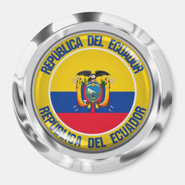 Ecuador Round Emblem Magnet (Framsidan)