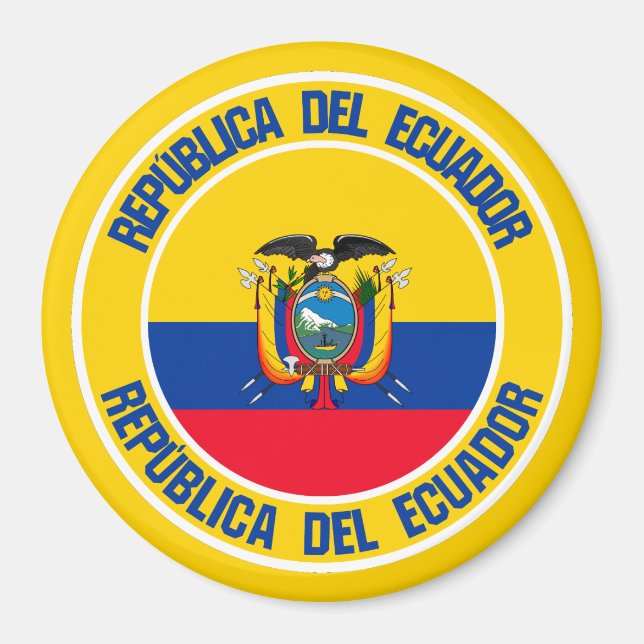 Ecuador Round Emblem Magnet (Framsidan)