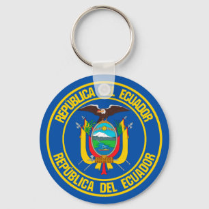 Ecuador Round Emblem Nyckelring