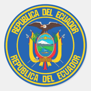 Ecuador Round Emblem Runt Klistermärke