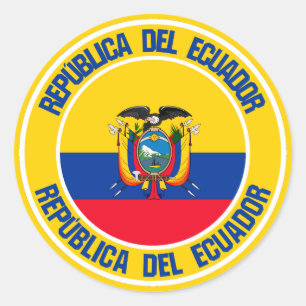 Ecuador Round Emblem Runt Klistermärke