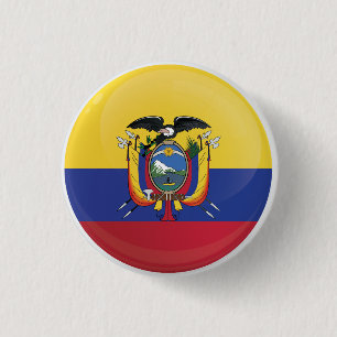 Ecuador Round Icon Flagga Knapp