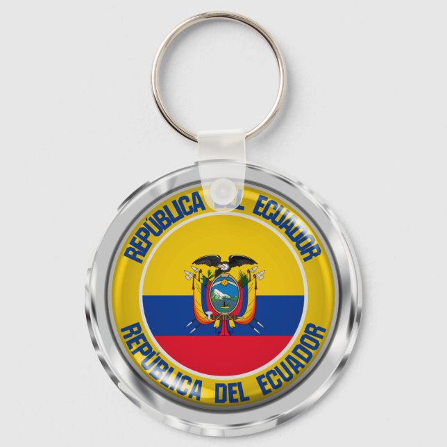 Ecuador Rund emblem Nyckelring (Framsida)
