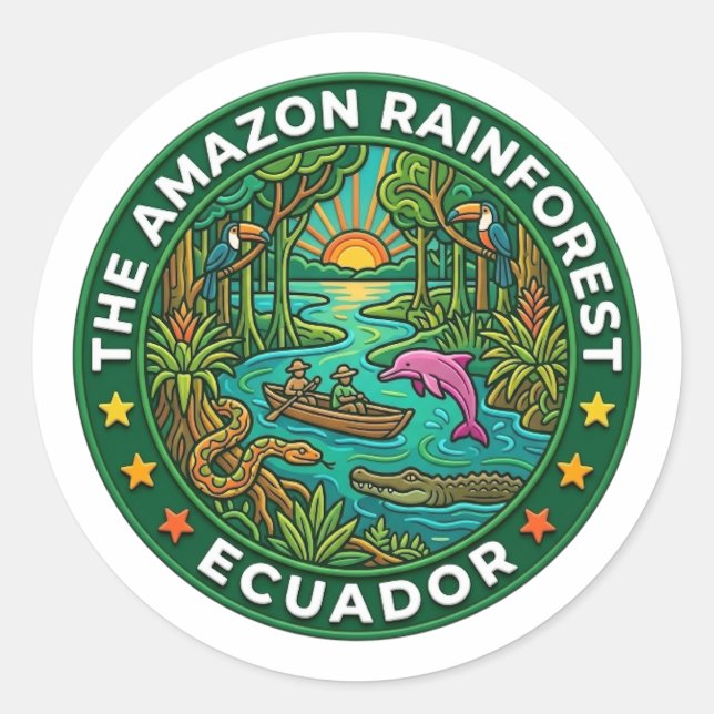 ECUADOR RUNT KLISTERMÄRKE (Framsida)