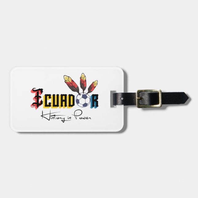 Ecuador Soccer Bagagebricka (Horisontell Framsida)
