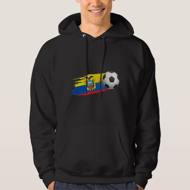 Ecuador Soccer Ball Ecuador Flagga Jersey - Ecuado Hoodie (Framsida)