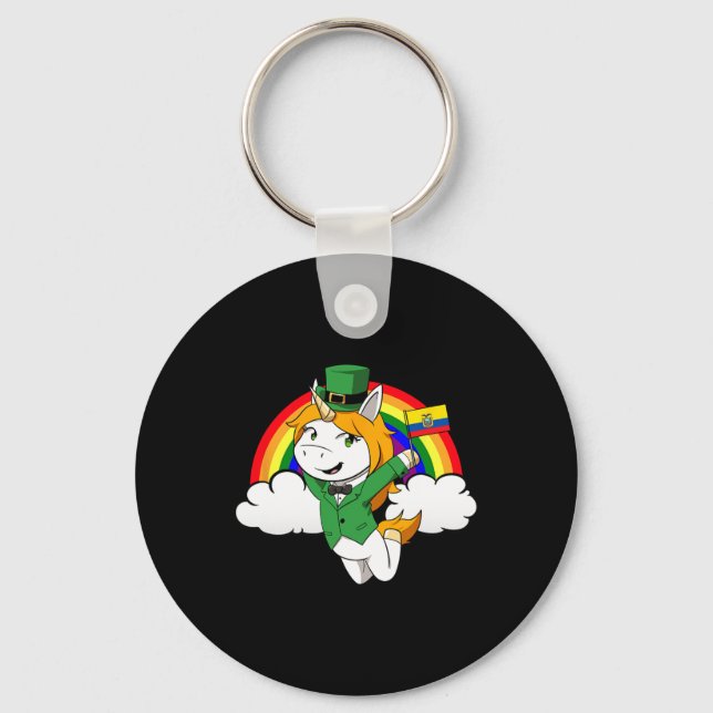 Ecuador Stolt ecuadoriansk flagga St. Patricks Day Nyckelring (Framsida)