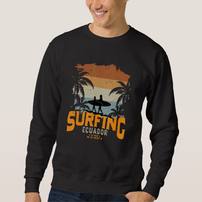 Ecuador Surfing 1 Lång Ärmad Tröja (Framsida)