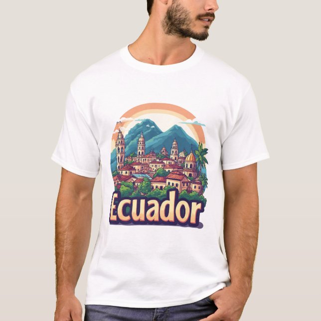 Ecuador Sydamerika Souvenir 🗺️ T Shirt (Framsida)