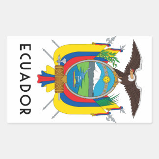 Ecuador - symbol/jacka av arm/flagga/färg/emblem rektangulärt klistermärke