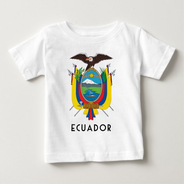 Ecuador - symbol/jacka av arm/flagga/färg/emblem t-shirt (Framsida)